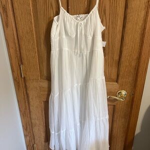 White Thin Strap Dress
